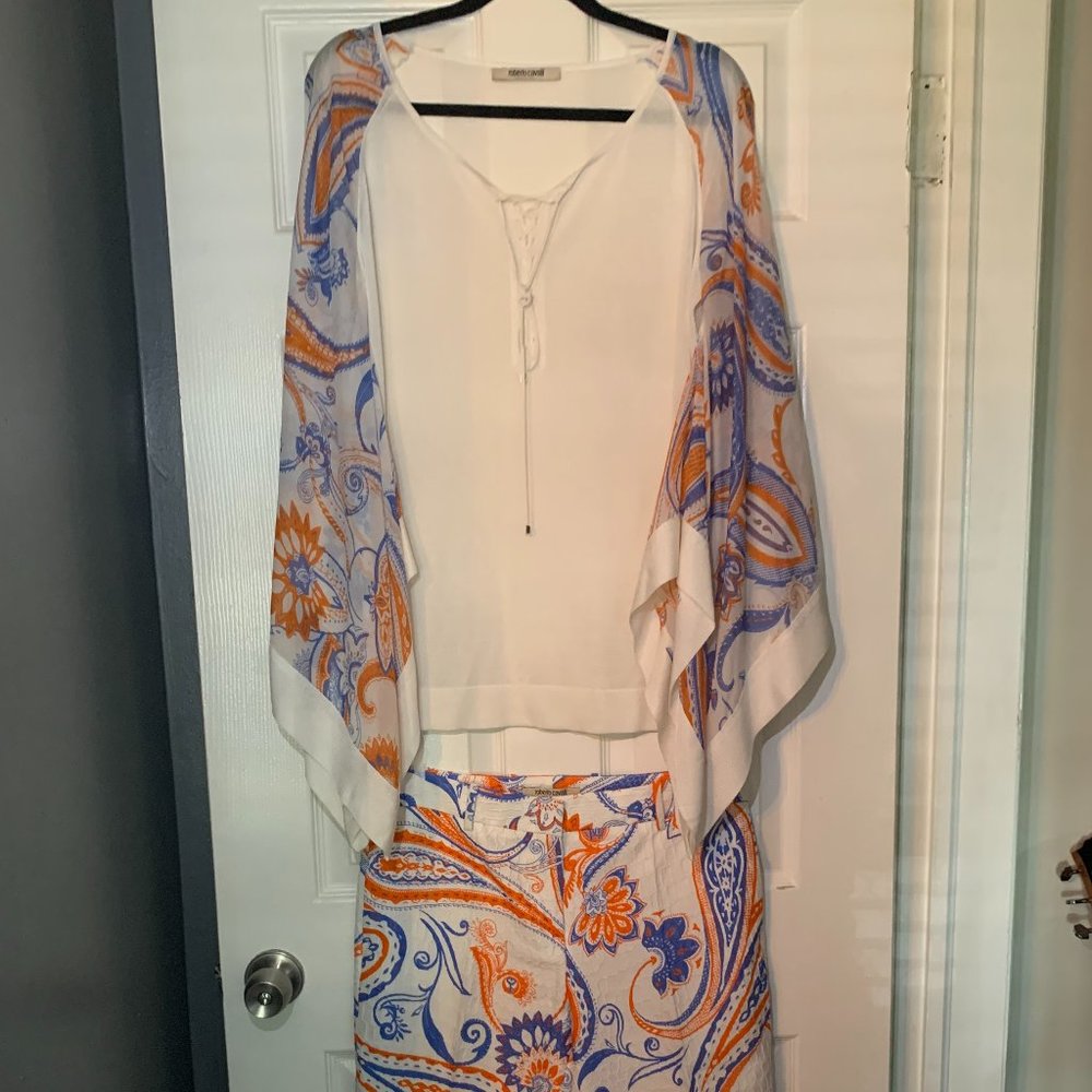 FINAL SALE Roberto Cavalli Bandana-Print Kaftan Top and Bottoms - FREE SHIPPING